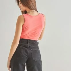 Ολοκαίνουργιο 😍 The Fashion Project Basic αμάνικο αθλητικό Top - Κοραλί 👏 -Φορέματα Εκπτώσεις basic amaniko athlitiko top 89831 vygx