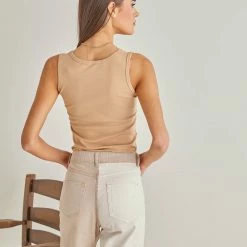 Best Pirce 👍 The Fashion Project Basic αμάνικο αθλητικό Top - Caramel 🎁 -Φορέματα Εκπτώσεις basic amaniko athlitiko top 89833 vcyw