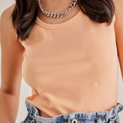 Καλύτερη πώληση ⌛ The Fashion Project Basic αμάνικο αθλητικό Top - Σομόν 🔥 -Φορέματα Εκπτώσεις basic amaniko athlitiko top 89834 d48u