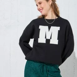 Προώθηση 🤩 The Fashion Project Basic άνετο φούτερ - Μαύρο 🧨