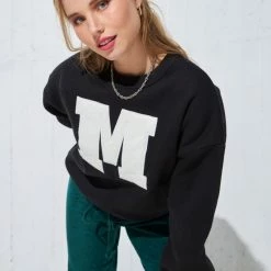 Προώθηση 🤩 The Fashion Project Basic άνετο φούτερ - Μαύρο 🧨 -Φορέματα Εκπτώσεις basic aneto fouter 96336 ulow