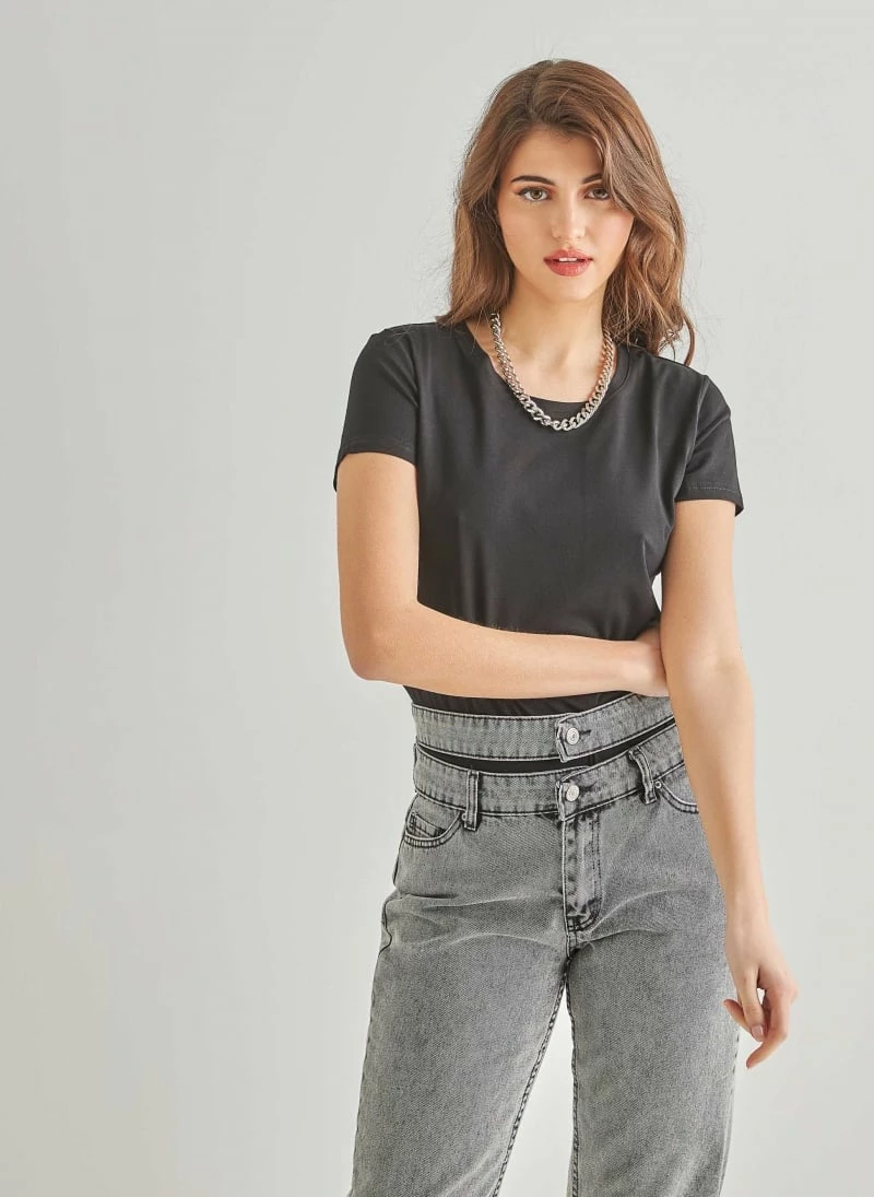 Καλύτερη πώληση 🔥 The Fashion Project Βαμβακερό κοντομάνικο T-shirt - Μαύρο 🛒 2 Καλύτερη πώληση 🔥 The Fashion Project Βαμβακερό κοντομάνικο T-shirt - Μαύρο 🛒 - Image 2