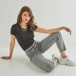 Καλύτερη πώληση 🔥 The Fashion Project Βαμβακερό κοντομάνικο T-shirt - Μαύρο 🛒 8 Καλύτερη πώληση 🔥 The Fashion Project Βαμβακερό κοντομάνικο T-shirt - Μαύρο 🛒 -Φορέματα Εκπτώσεις basic kontomaniko t shirt 89892 8wjo