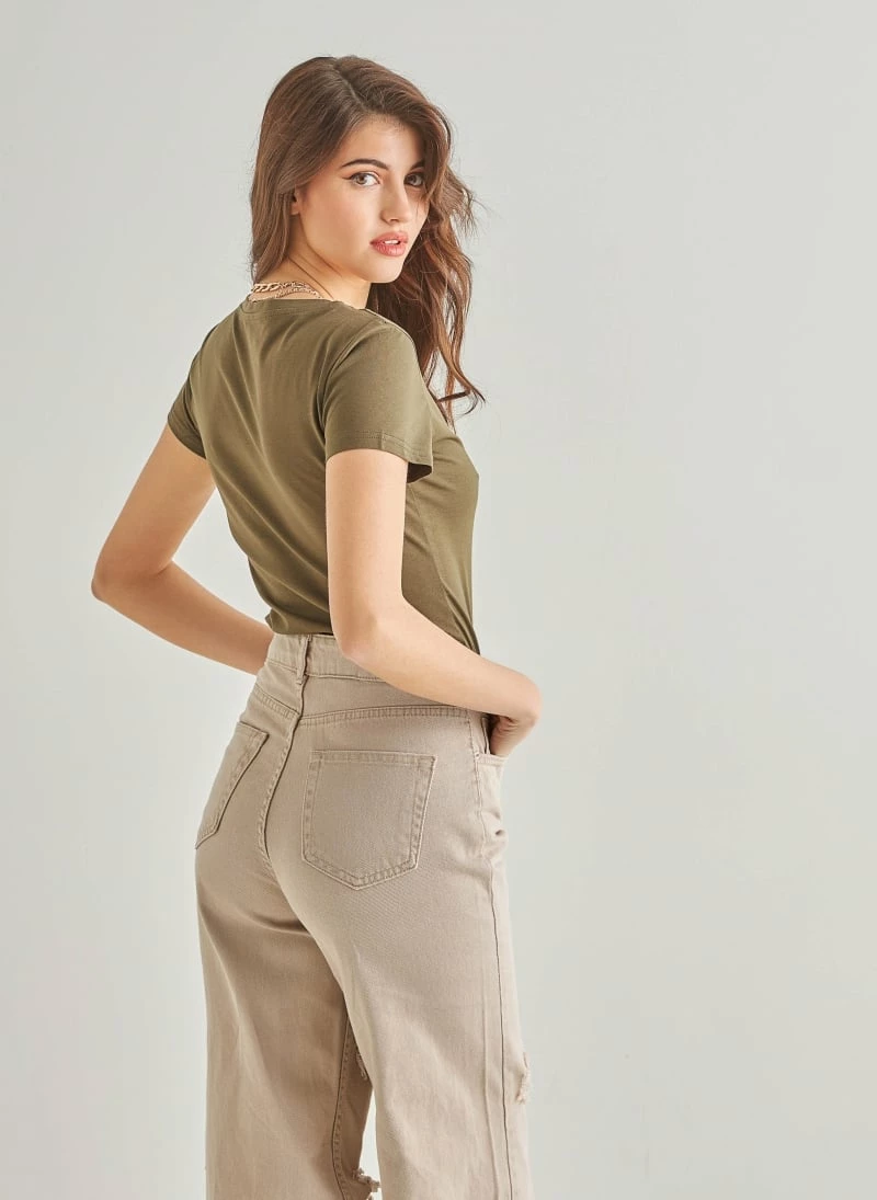 Κουπόνι ✔️ The Fashion Project Βαμβακερό κοντομάνικο T-shirt - Χακί 💯 2 Κουπόνι ✔️ The Fashion Project Βαμβακερό κοντομάνικο T-shirt - Χακί 💯 - Image 2