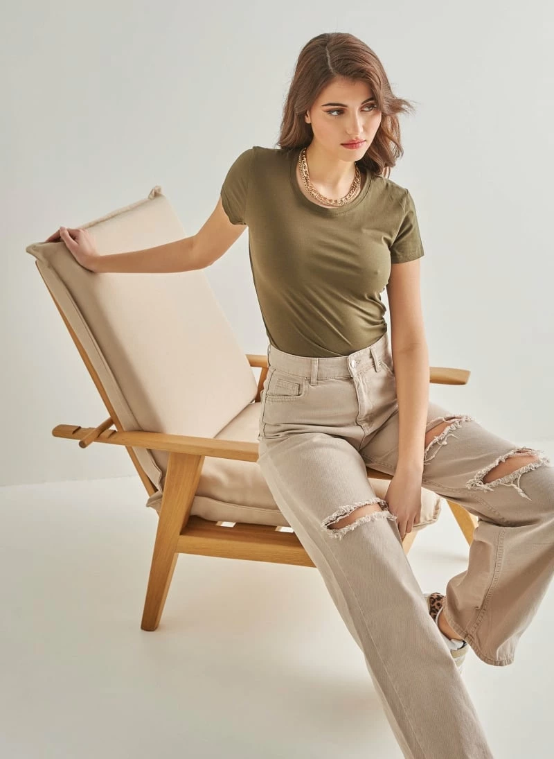 Κουπόνι ✔️ The Fashion Project Βαμβακερό κοντομάνικο T-shirt - Χακί 💯 4 Κουπόνι ✔️ The Fashion Project Βαμβακερό κοντομάνικο T-shirt - Χακί 💯 - Image 4