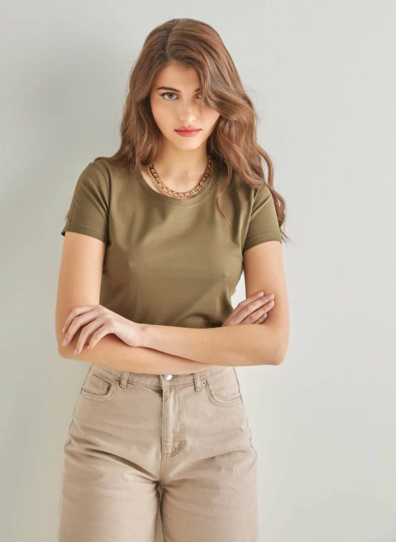 Κουπόνι ✔️ The Fashion Project Βαμβακερό κοντομάνικο T-shirt - Χακί 💯 1 Κουπόνι ✔️ The Fashion Project Βαμβακερό κοντομάνικο T-shirt - Χακί 💯