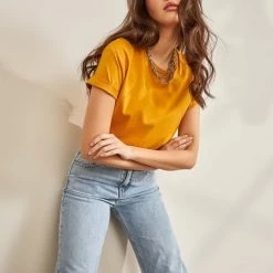 Προϋπολογισμός ✔️ The Fashion Project Βαμβακερό 100% T-shirt - Μουσταρδί 💯 15 Προϋπολογισμός ✔️ The Fashion Project Βαμβακερό 100% T-shirt - Μουσταρδί 💯 -Φορέματα Εκπτώσεις basic t shirt 88999 0gp8