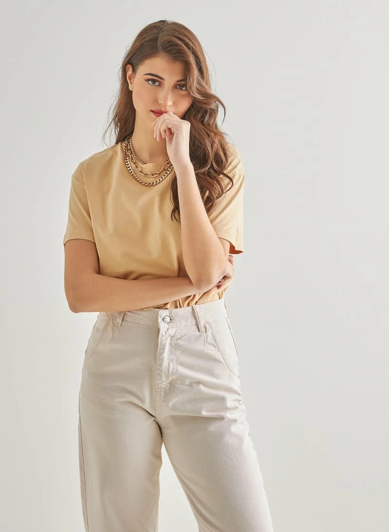 Αγορά 🌟 The Fashion Project Βαμβακερό 100% T-shirt - Μπεζ 🧨 1 Αγορά 🌟 The Fashion Project Βαμβακερό 100% T-shirt - Μπεζ 🧨