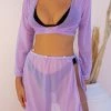 Best Pirce 😀 The Fashion Project Beachwear σετ δετή φούστα με τοπ - Λιλά ✔️