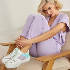 Αγορά ✨ The Fashion Project Cropped φούτερ με μεγάλο V 69-245 - Λιλά 👍