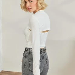 Προώθηση 🧨 The Fashion Project Cropped τοπάκι με μπολερό - Λευκό ⭐ 8 Προώθηση 🧨 The Fashion Project Cropped τοπάκι με μπολερό - Λευκό ⭐ -Φορέματα Εκπτώσεις cropped topaki me mpolero 88153 ke14