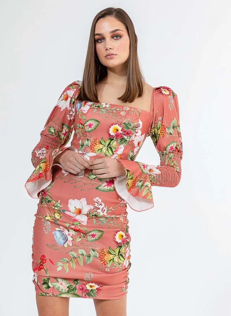 Εξοδος 💯 The Fashion Project Φλοράλ φόρεμα με σούρες - Σάπιο μήλο 🔥 1 Εξοδος 💯 The Fashion Project Φλοράλ φόρεμα με σούρες - Σάπιο μήλο 🔥