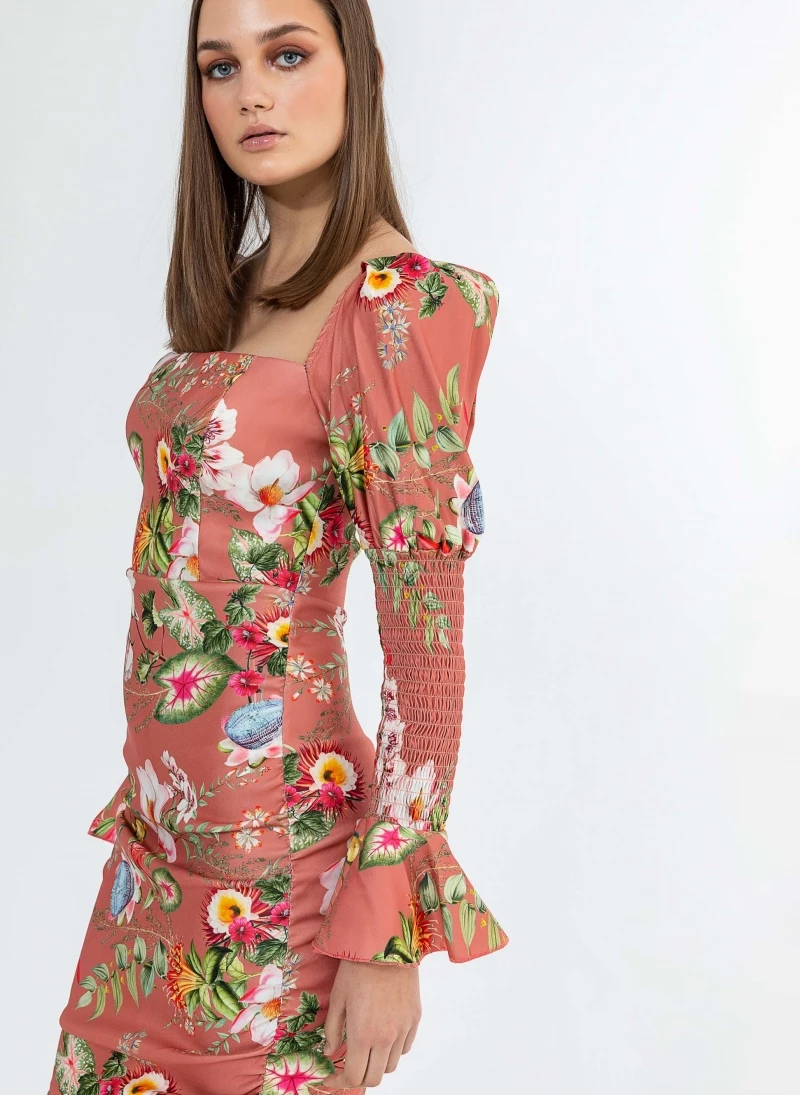 Εξοδος 💯 The Fashion Project Φλοράλ φόρεμα με σούρες - Σάπιο μήλο 🔥 2 Εξοδος 💯 The Fashion Project Φλοράλ φόρεμα με σούρες - Σάπιο μήλο 🔥 - Image 2