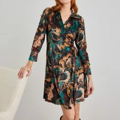 Συμφωνίες 🌟 The Fashion Project Εμπριμέ φόρεμα κρουαζέ με γιακά - Multi 👏