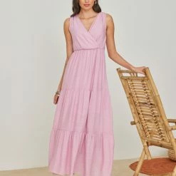 Φτηνός 😀 The Fashion Project Φόρεμα αμάνικο με βολάν - Ροζ 🎁