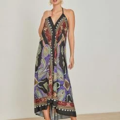 Νέος ✨ The Fashion Project Φόρεμα ασύμμετρο με Ethnic σχέδιο - Μαύρο 🌟