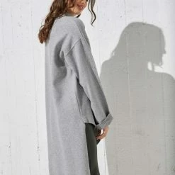 Εξοδος 💯 The Fashion Project Μπλούζα μακριά με ψηλό γιακά - Γκρι ⌛ -Φορέματα Εκπτώσεις forema asummetro me psili laimokopsi 99070 r0kr