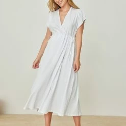 Πολύ καλή προσφορά ❤️ Noobass Φόρεμα Casual με κορδόνι στη μέση - Λευκό 🛒 -Φορέματα Εκπτώσεις forema casual me kordoni sti mesi 105075 7ulg