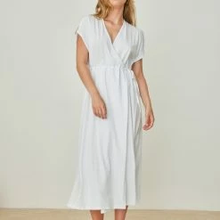 Πολύ καλή προσφορά ❤️ Noobass Φόρεμα Casual με κορδόνι στη μέση - Λευκό 🛒 -Φορέματα Εκπτώσεις forema casual me kordoni sti mesi 105075 s4n2