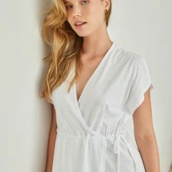 Πολύ καλή προσφορά ❤️ Noobass Φόρεμα Casual με κορδόνι στη μέση - Λευκό 🛒