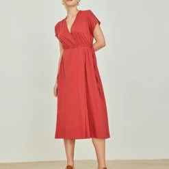 Ολοκαίνουργιο 🛒 Noobass Φόρεμα Casual με κορδόνι στη μέση - Κεραμιδί 🤩 -Φορέματα Εκπτώσεις forema casual me kordoni sti mesi 105076 u2ft