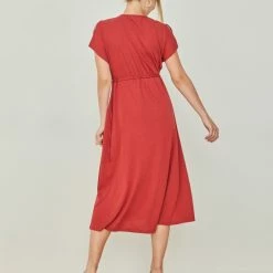 Ολοκαίνουργιο 🛒 Noobass Φόρεμα Casual με κορδόνι στη μέση - Κεραμιδί 🤩 -Φορέματα Εκπτώσεις forema casual me kordoni sti mesi 105076 u582