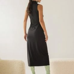 ΧΟΝΔΡΙΚΟ ΕΜΠΟΡΙΟ ✨ Noobass Φόρεμα Casual με ψηλή λαιμόκοψη - Μαύρο ✔️ -Φορέματα Εκπτώσεις forema casual me psili laimokopsi 107305 5hor