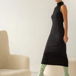 ΧΟΝΔΡΙΚΟ ΕΜΠΟΡΙΟ ✨ Noobass Φόρεμα Casual με ψηλή λαιμόκοψη - Μαύρο ✔️