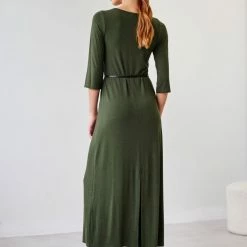 Καλύτερη πώληση 🔔 Αθλητικό φόρεμα με ζωνάκι NAIBA 402.086 - Χακί 😀 -Φορέματα Εκπτώσεις forema casual me zwnaki naiba 402086 108308 fras