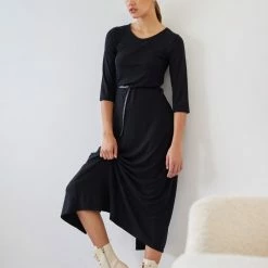 Φτηνός 👍 Αθλητικό φόρεμα με ζωνάκι NAIBA 402.086 - Ανθρακί ❤️