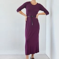 Εκπτωση 🔔 Αθλητικό φόρεμα με ζωνάκι NAIBA 402.086 - Plum 👏 -Φορέματα Εκπτώσεις forema casual me zwnaki naiba 402086 108310 f3ex
