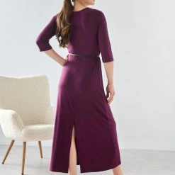 Εκπτωση 🔔 Αθλητικό φόρεμα με ζωνάκι NAIBA 402.086 - Plum 👏 -Φορέματα Εκπτώσεις forema casual me zwnaki naiba 402086 108310 lotp