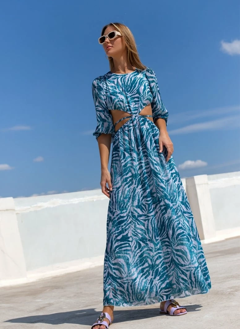 ΧΟΝΔΡΙΚΟ ΕΜΠΟΡΙΟ 💯 The Fashion Project Εμπριμέ φόρεμα με διαφάνεια - Petrol ⌛ 6 ΧΟΝΔΡΙΚΟ ΕΜΠΟΡΙΟ 💯 The Fashion Project Εμπριμέ φόρεμα με διαφάνεια - Petrol ⌛ - Image 6