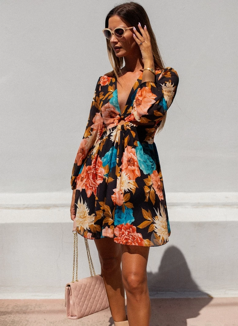 ΧΟΝΔΡΙΚΟ ΕΜΠΟΡΙΟ 🔥 The Fashion Project Φλοράλ φόρεμα με κρίκο - Μαύρο 🤩 3 ΧΟΝΔΡΙΚΟ ΕΜΠΟΡΙΟ 🔥 The Fashion Project Φλοράλ φόρεμα με κρίκο - Μαύρο 🤩 - Image 3