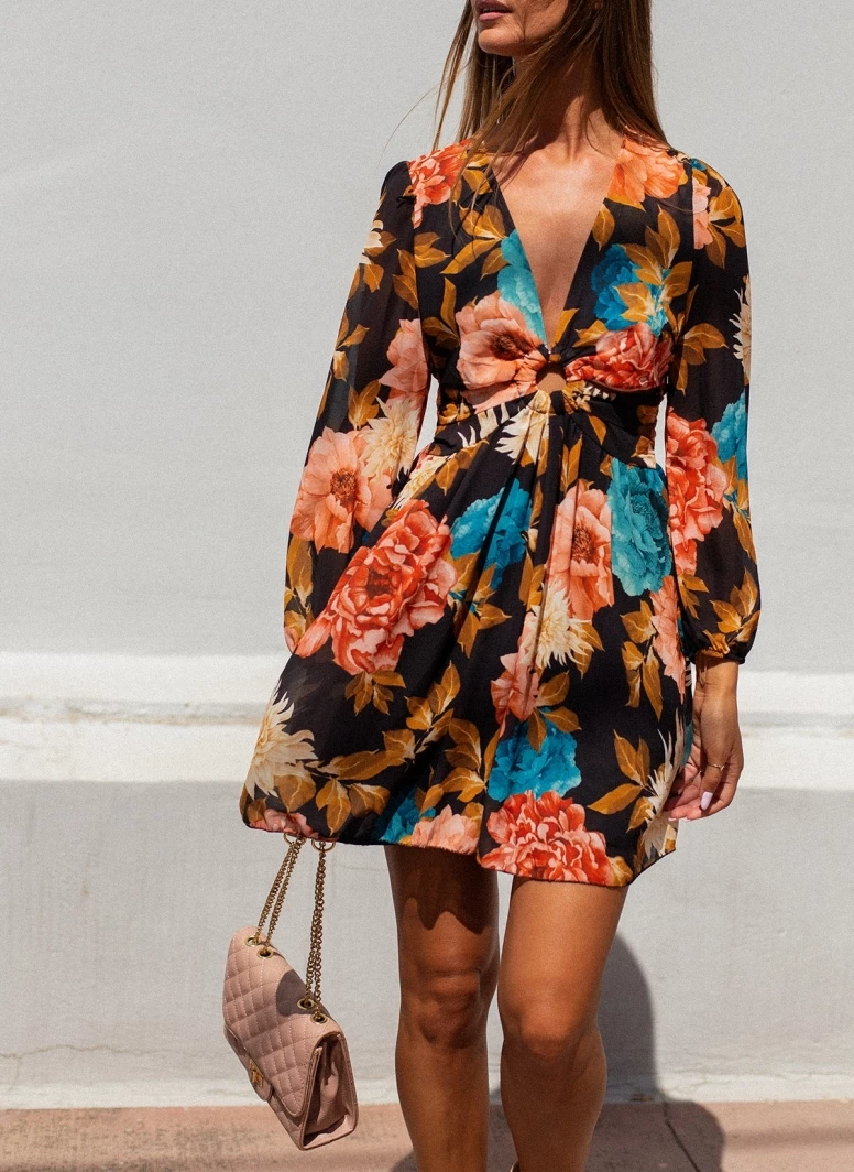 ΧΟΝΔΡΙΚΟ ΕΜΠΟΡΙΟ 🔥 The Fashion Project Φλοράλ φόρεμα με κρίκο - Μαύρο 🤩 1 ΧΟΝΔΡΙΚΟ ΕΜΠΟΡΙΟ 🔥 The Fashion Project Φλοράλ φόρεμα με κρίκο - Μαύρο 🤩