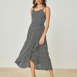 Τοπ 10 ⌛ The Fashion Project Φλοράλ φόρεμα με ζωνάκι - Μαύρο 😉