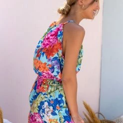 Προώθηση 😉 The Fashion Project Φλοράλ φόρεμα Halter - Οινοπνευματί 🎁 -Φορέματα Εκπτώσεις forema floral me halter laimokopsi 104557 b0yg