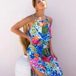 Προώθηση 😉 The Fashion Project Φλοράλ φόρεμα Halter - Οινοπνευματί 🎁 -Φορέματα Εκπτώσεις forema floral me halter laimokopsi 104557 fuix