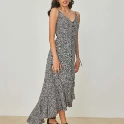 ΧΟΝΔΡΙΚΟ ΕΜΠΟΡΙΟ 🔥 The Fashion Project Φλορα΄λ φόρεμα με κουμπιά - Μαύρο ✨ -Φορέματα Εκπτώσεις forema floral me koumpia 102467 jfgr