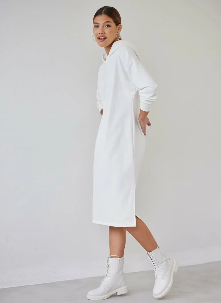 Κουπόνι 🥰 Noobass Αθλητικό φόρεμα με κουκούλα - Λευκό ✨ 4 Κουπόνι 🥰 Noobass Αθλητικό φόρεμα με κουκούλα - Λευκό ✨ - Image 4