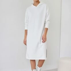 Κουπόνι 🥰 Noobass Αθλητικό φόρεμα με κουκούλα - Λευκό ✨