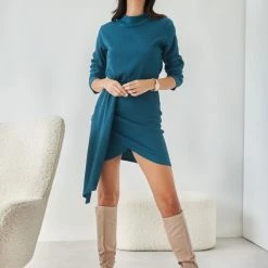 Το φθηνότερο 😍 The Fashion Project Φόρεμα ασύμμετρο γκοφρέ - Petrol 👍 9 Το φθηνότερο 😍 The Fashion Project Φόρεμα ασύμμετρο γκοφρέ - Petrol 👍 -Φορέματα Εκπτώσεις forema gkofre asummetro 108107 evnc