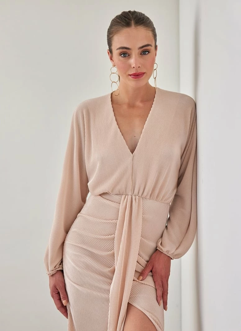 Η καλύτερη συμφωνία 😉 The Fashion Project Φόρεμα γκοφρέ με σούρες - Nude 😀 4 Η καλύτερη συμφωνία 😉 The Fashion Project Φόρεμα γκοφρέ με σούρες - Nude 😀 - Image 4