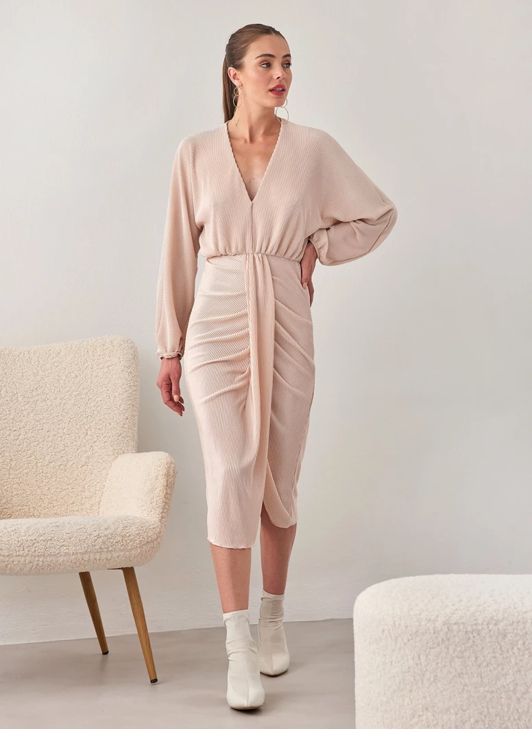 Η καλύτερη συμφωνία 😉 The Fashion Project Φόρεμα γκοφρέ με σούρες - Nude 😀 5 Η καλύτερη συμφωνία 😉 The Fashion Project Φόρεμα γκοφρέ με σούρες - Nude 😀 - Image 5