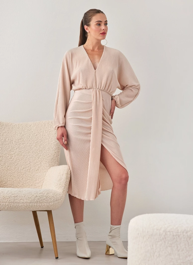 Η καλύτερη συμφωνία 😉 The Fashion Project Φόρεμα γκοφρέ με σούρες - Nude 😀 2 Η καλύτερη συμφωνία 😉 The Fashion Project Φόρεμα γκοφρέ με σούρες - Nude 😀 - Image 2