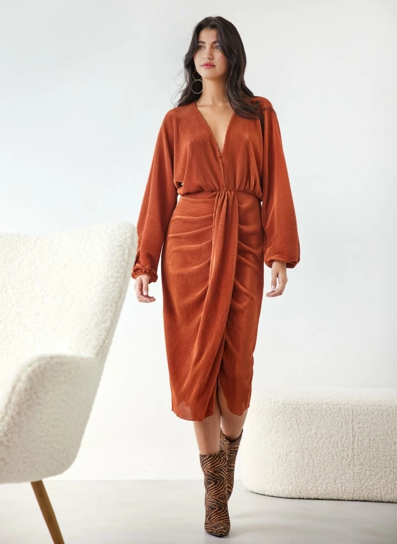 Ολοκαίνουργιο ❤️ The Fashion Project Φόρεμα γκοφρέ με σούρες - Κεραμιδί 🥰 1 Ολοκαίνουργιο ❤️ The Fashion Project Φόρεμα γκοφρέ με σούρες - Κεραμιδί 🥰