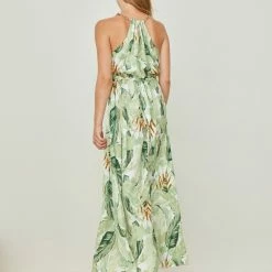 Προώθηση 🔥 The Fashion Project Εμπριμέ φόρεμα σατέν με αλυσίδα - Λαχανί 🥰 -Φορέματα Εκπτώσεις forema halter saten me alusida 105109 87la