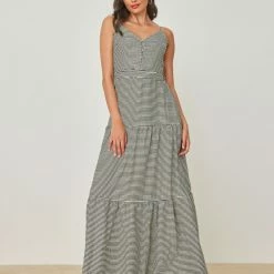 Αγορά ⭐ The Fashion Project Φόρεμα καρώ με βολάν - Μαύρο ⌛ -Φορέματα Εκπτώσεις forema karw me volan 102578 n5wa