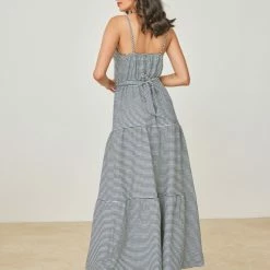 Φτηνός 👏 The Fashion Project Φόρεμα καρώ με βολάν - Μπλε σκούρο ⌛ -Φορέματα Εκπτώσεις forema karw me volan 102581 0ukx