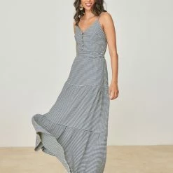 Φτηνός 👏 The Fashion Project Φόρεμα καρώ με βολάν - Μπλε σκούρο ⌛ -Φορέματα Εκπτώσεις forema karw me volan 102581 w4jy